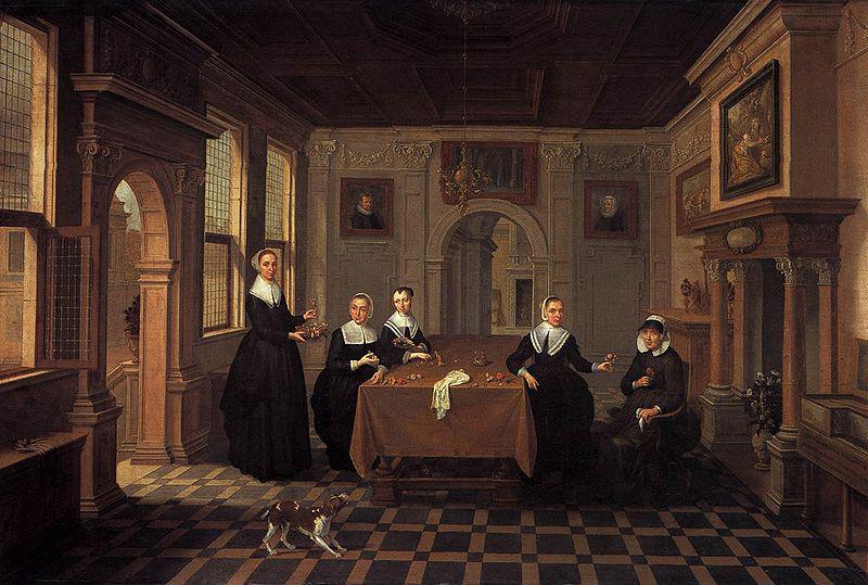 Bartholomeus van Bassen Five ladies in an interior France oil painting art